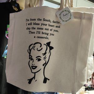 Large canvas tote "I'M FROM THE SOUTH DARLIN' ...." very cute!